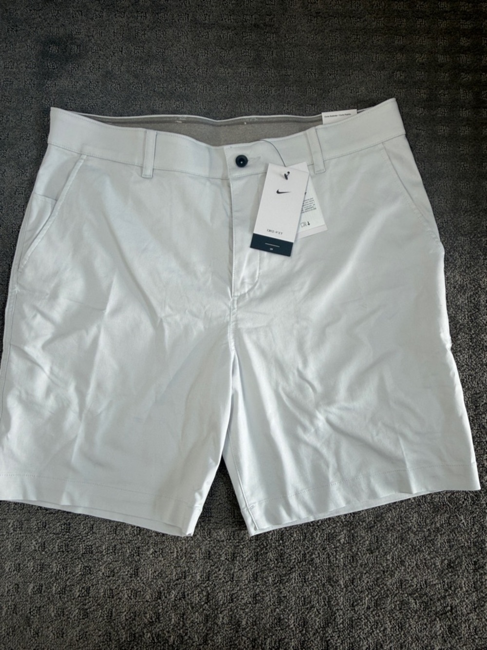 Nike Men’s White Flat Front Performance Shorts